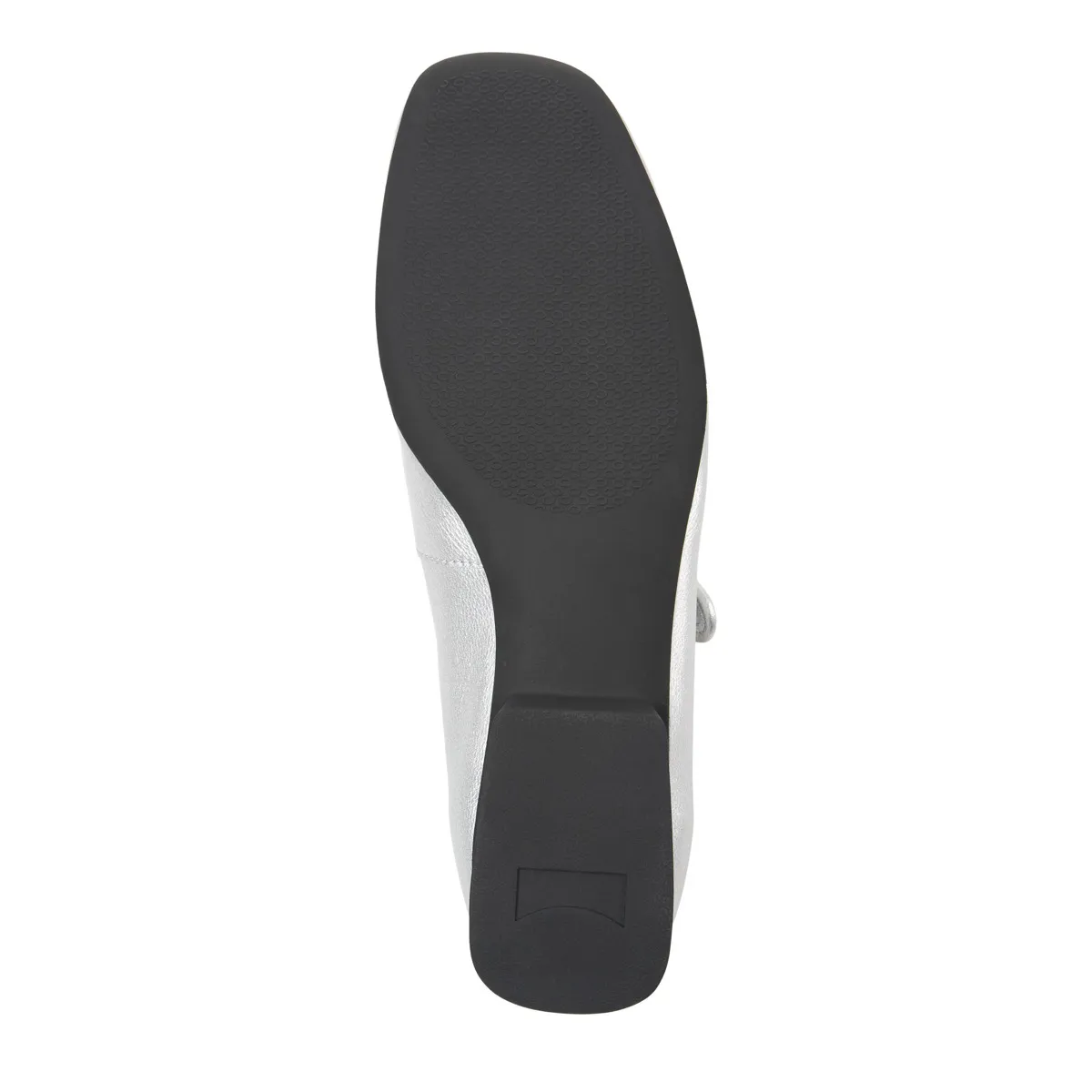 Silberne Mary Jane Ballerinas aus Leder