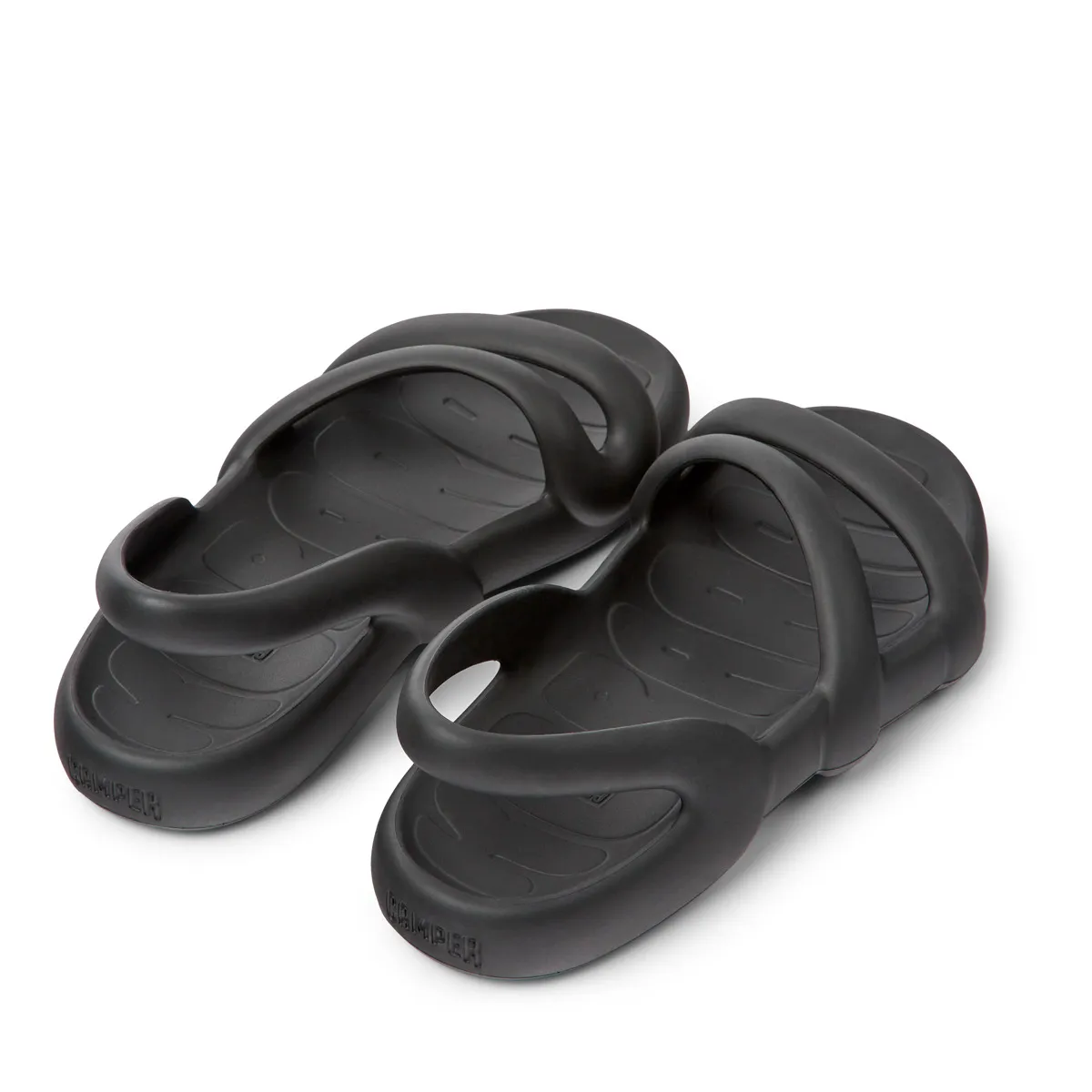 Schwarze Klobige Plateau Slingback Sandalen