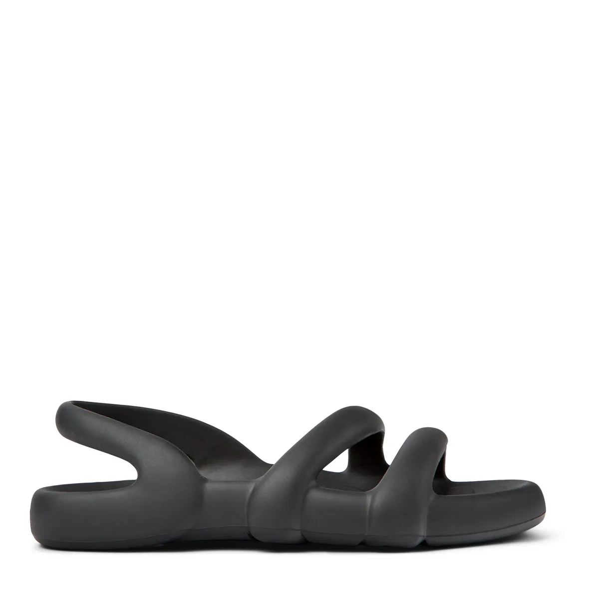 Schwarze Klobige Plateau Slingback Sandalen