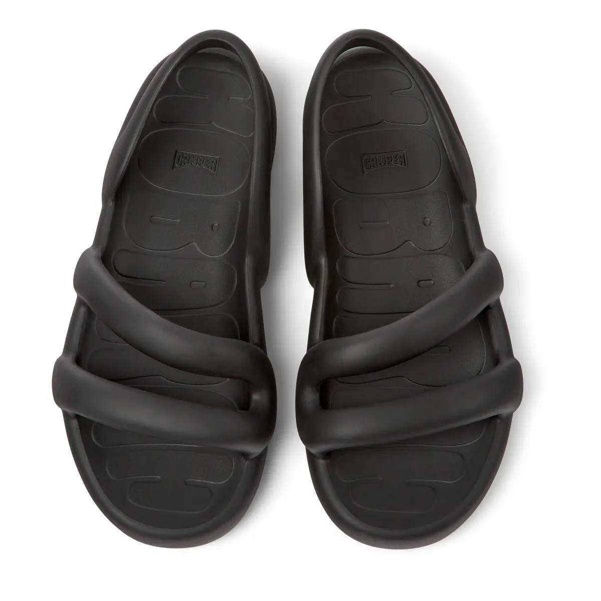Schwarze Klobige Plateau Slingback Sandalen