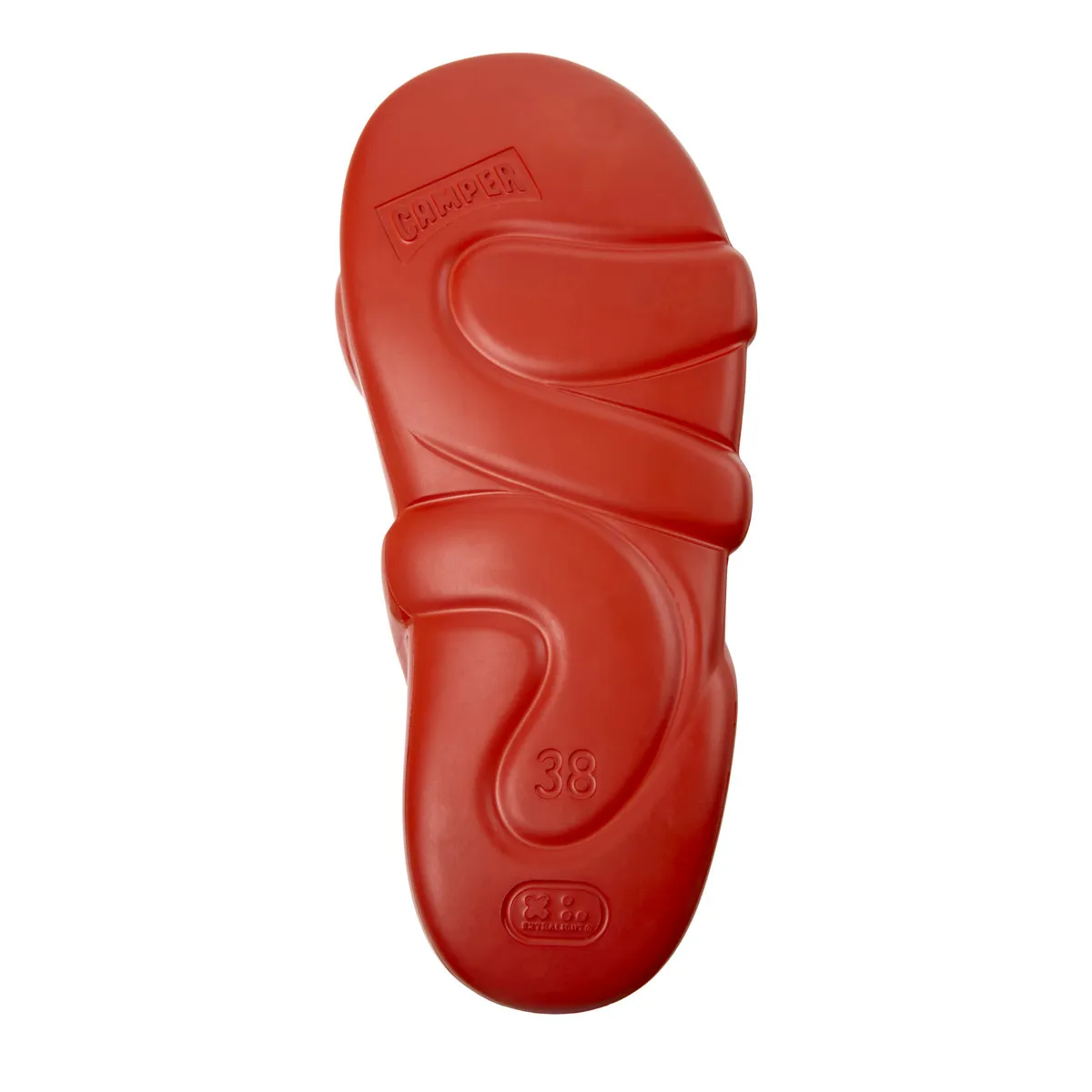 Rote skulpturale Riemchensandalen Kobarah Flat