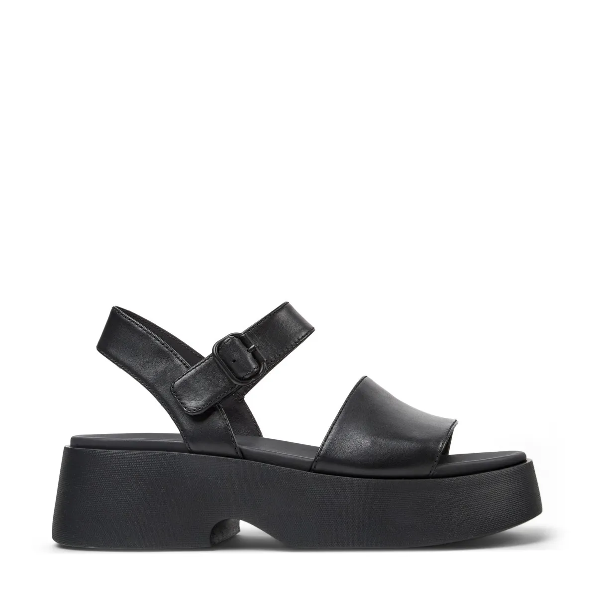 Plateau-Ledersandalen mit Knöchelriemen