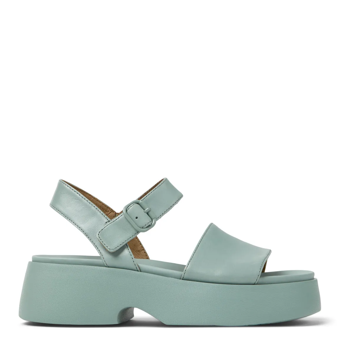 Plateau Ledersandalen mit Knöchelriemen
