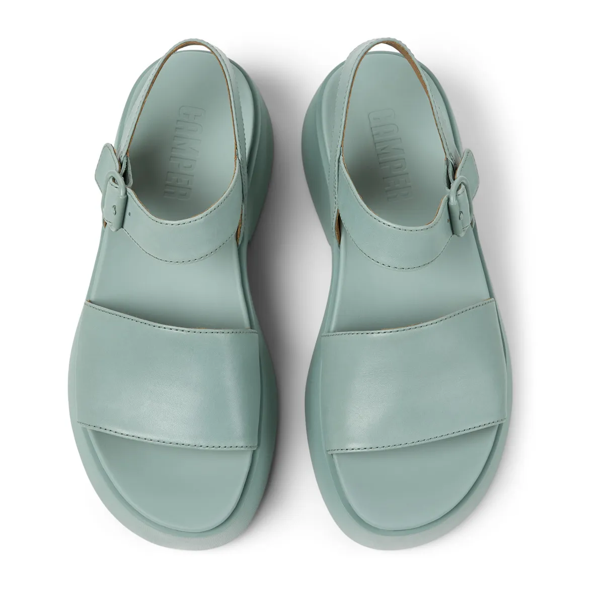 Plateau Ledersandalen mit Knöchelriemen