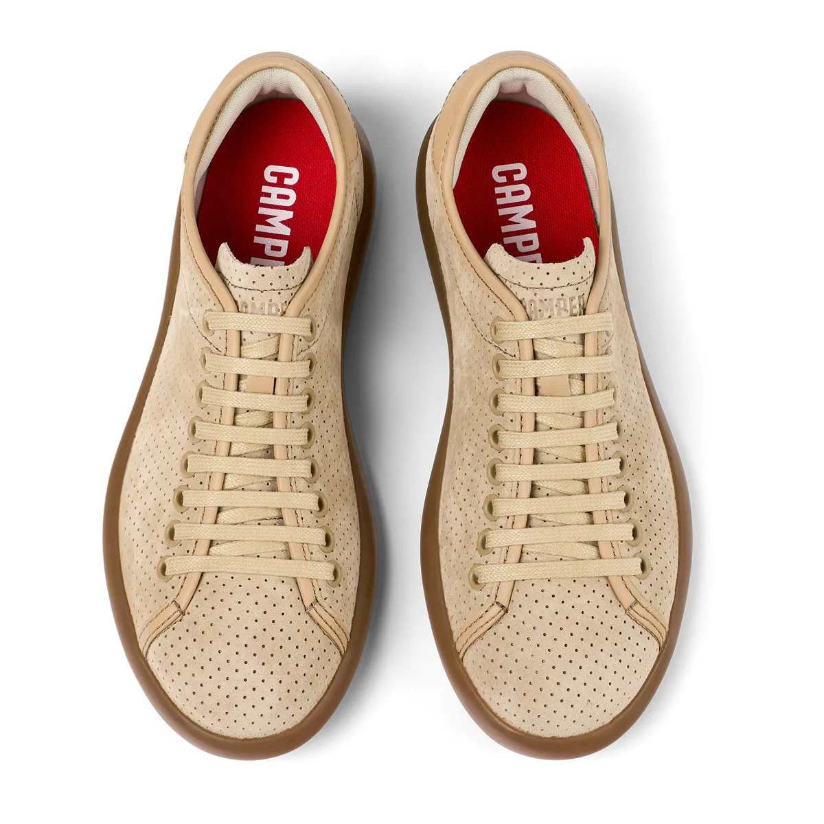 Beige perforierter Damen-Sneaker