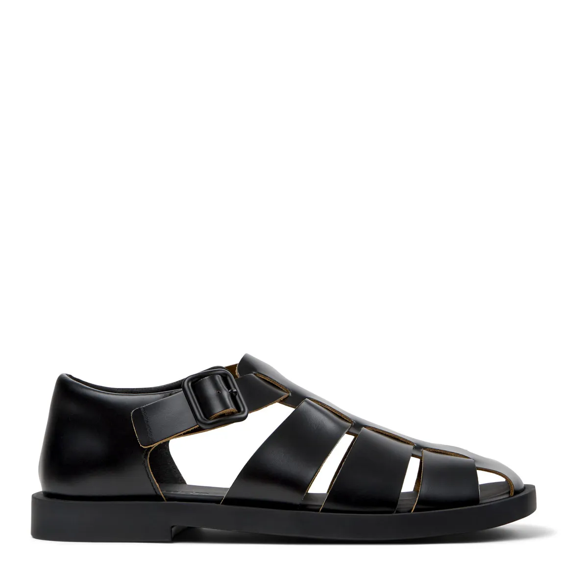 Schwarze Ledersandalen Fisherman Don
