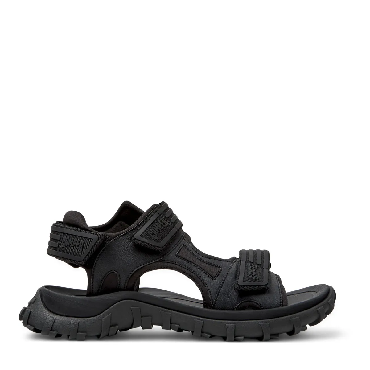 Sportliche schwarze Sandalen mit Klettverschluss