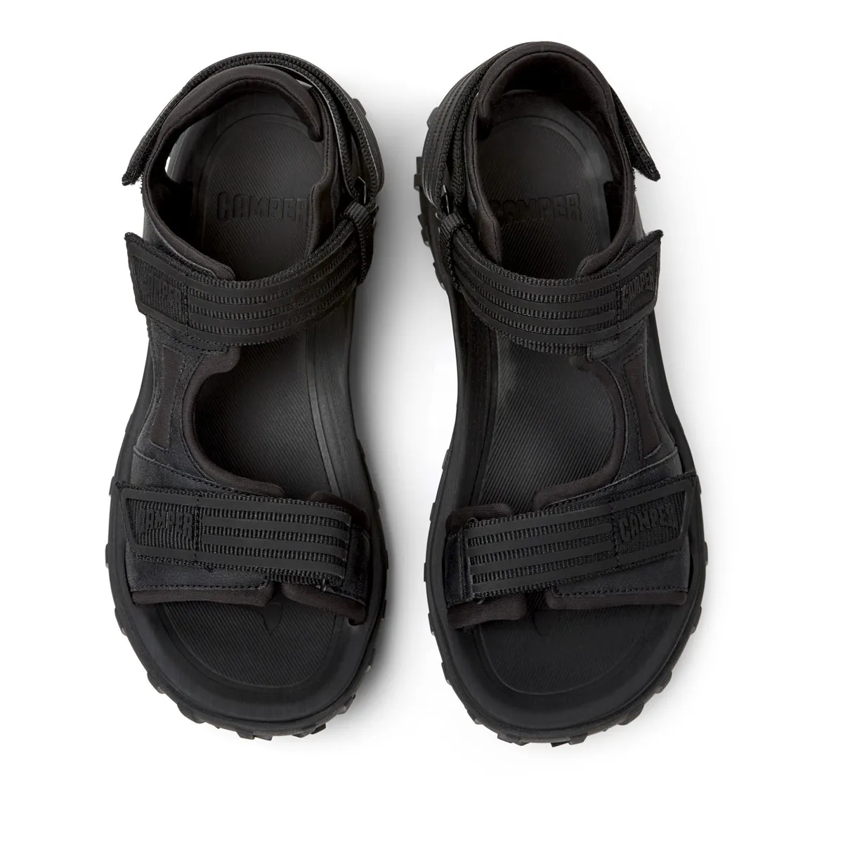 Sportliche schwarze Sandalen mit Klettverschluss