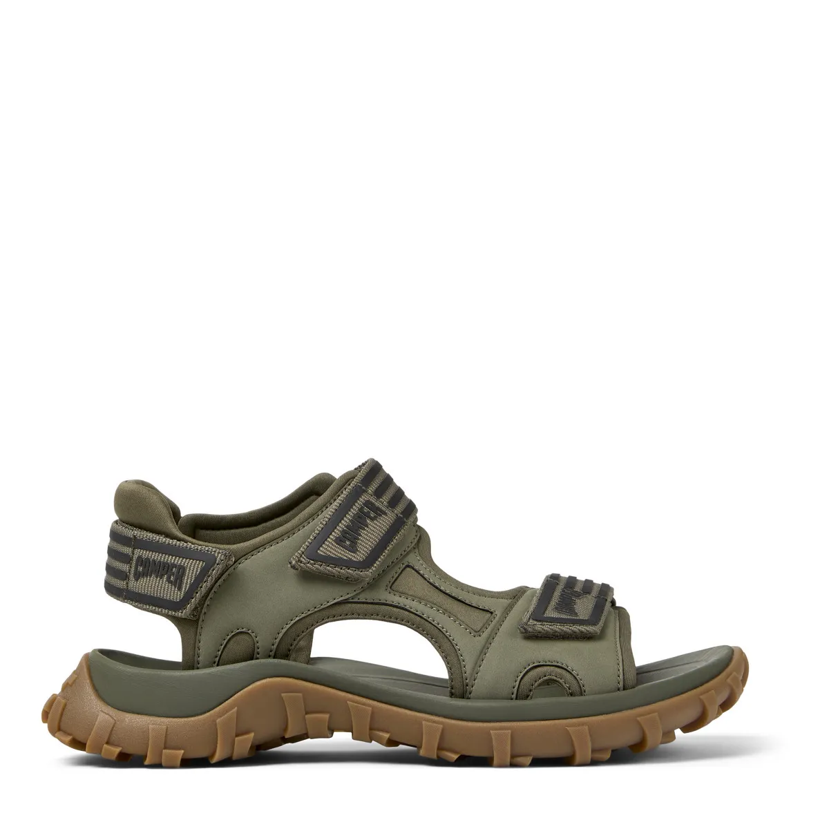 Olivgrüne, sportliche Wandersandalen