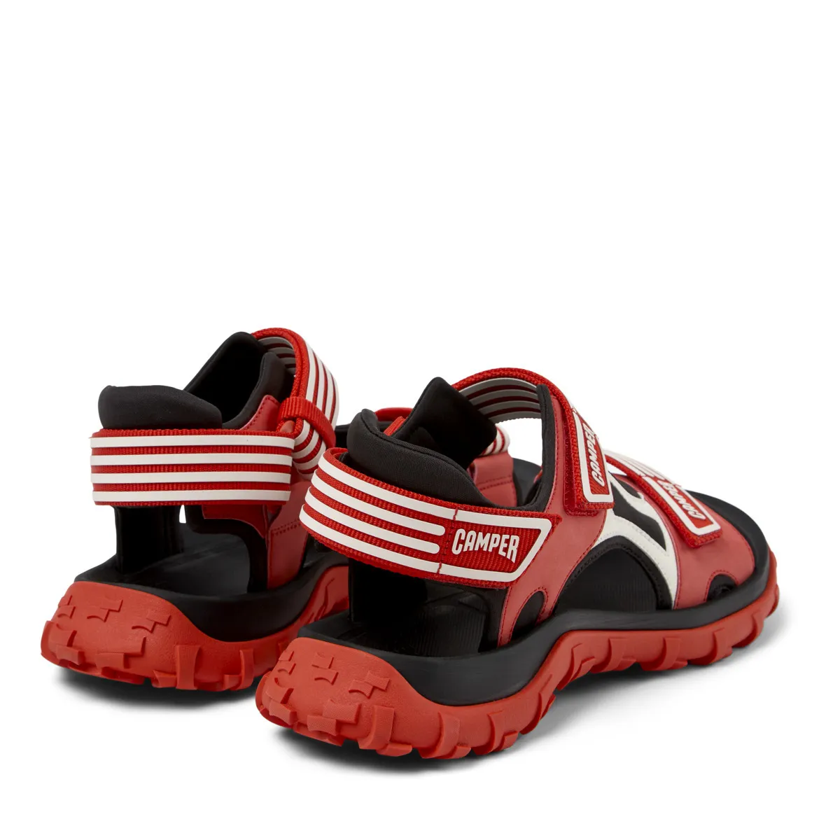 Rote Riemchensandalen mit Logo