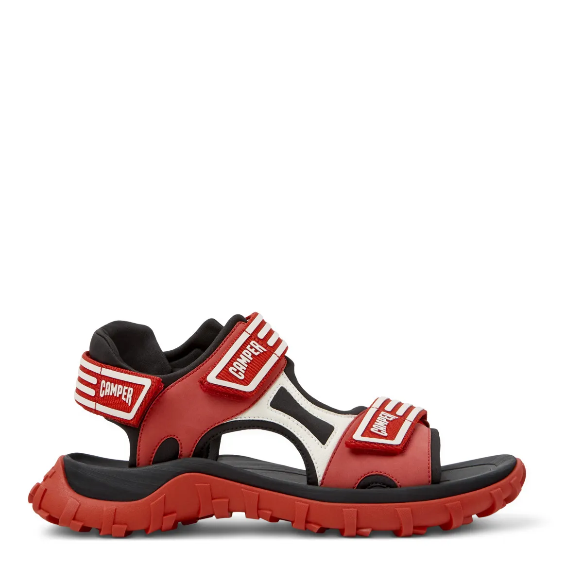 Rote Riemchensandalen mit Logo