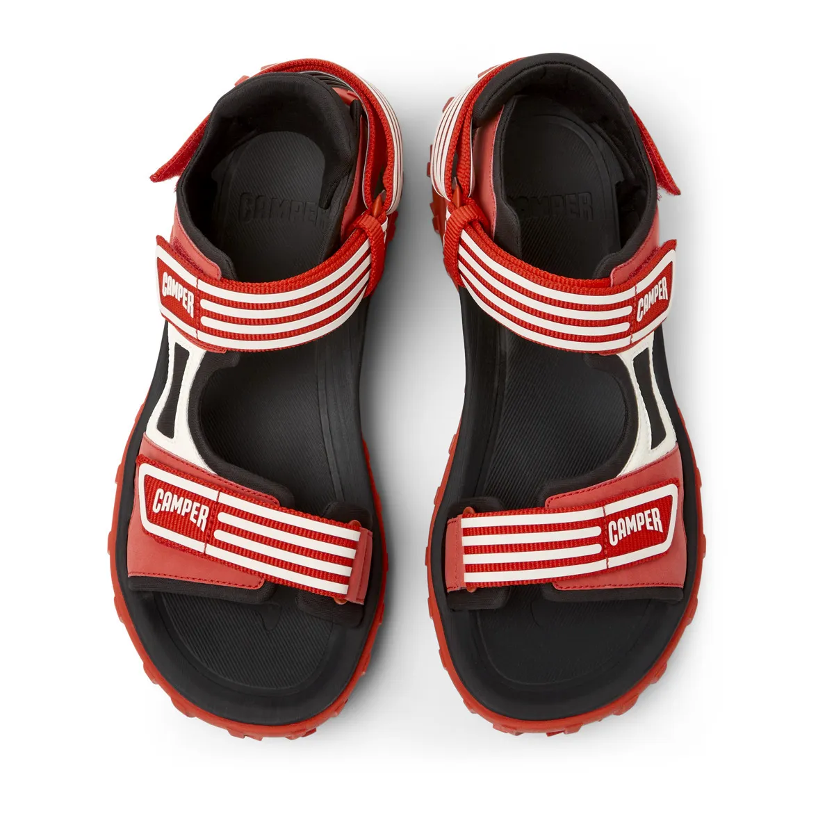 Rote Riemchensandalen mit Logo