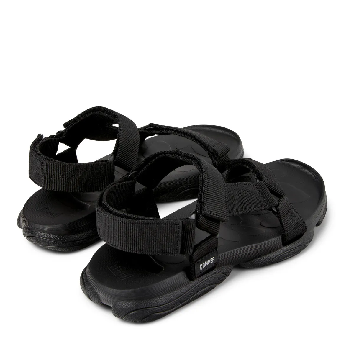 Karst Sandale Schwarze Recycelte PET Riemen