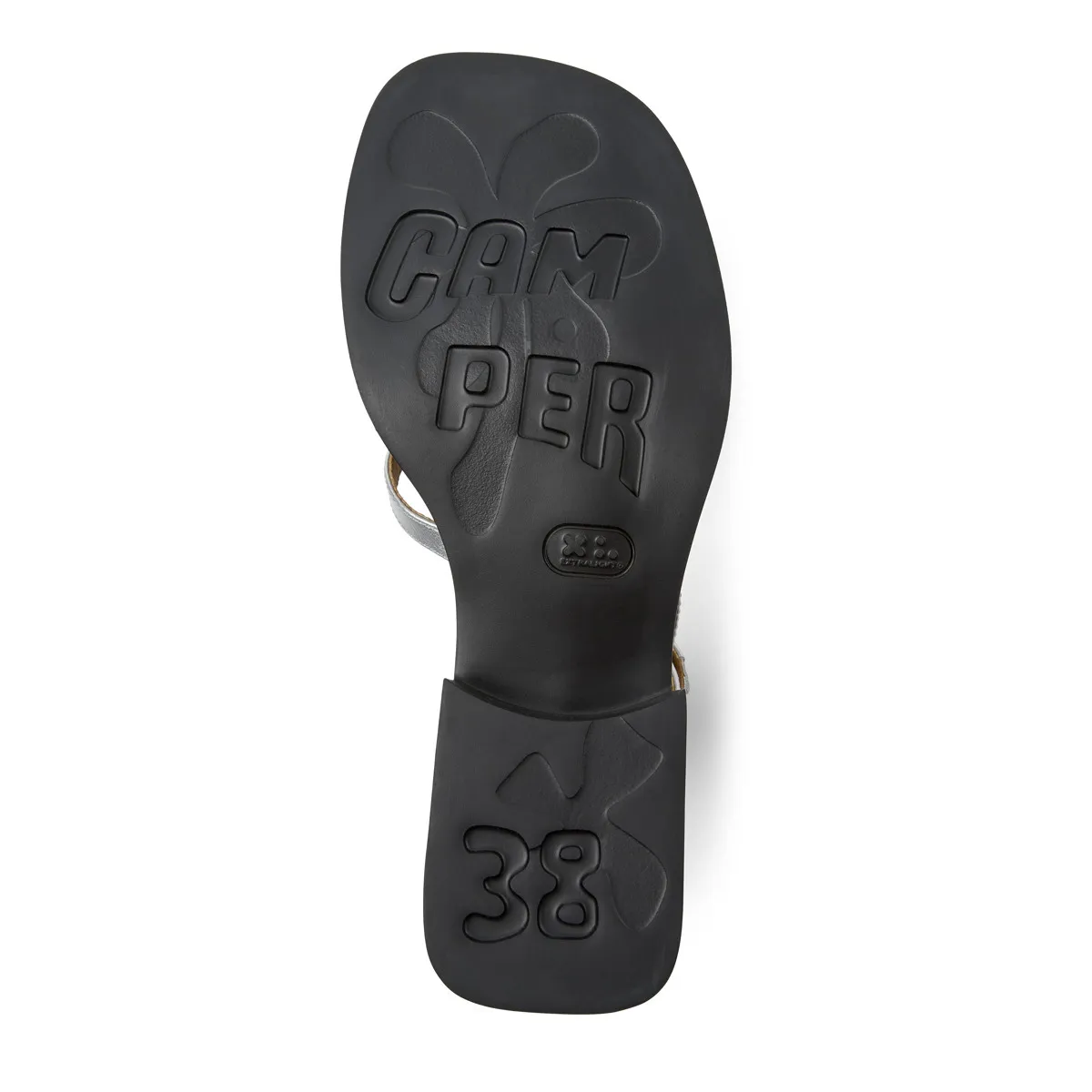 Silberne Riemchensandalen mit Absatz Dana