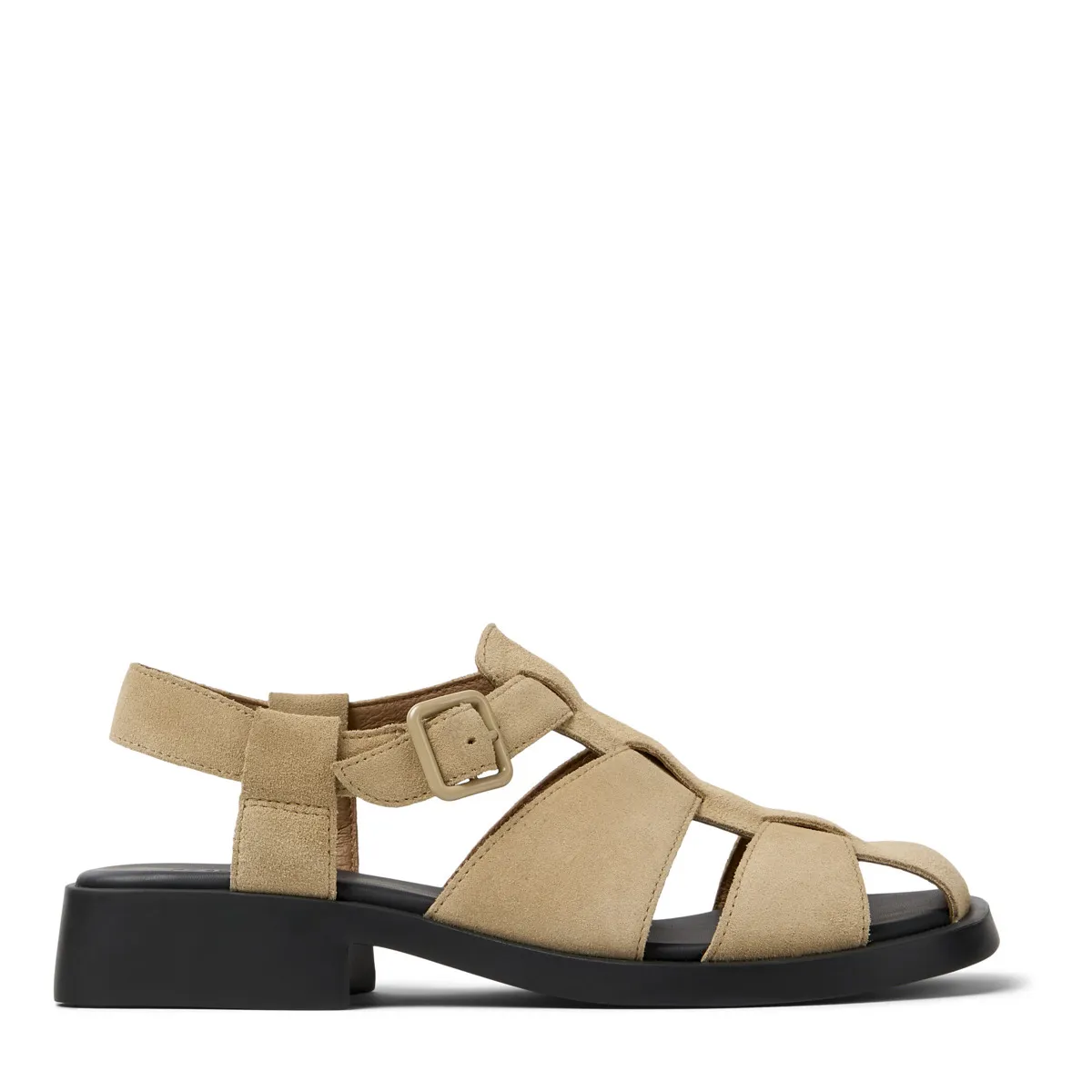 Gewebte Riemchensandalen mit Absatz aus Leder
