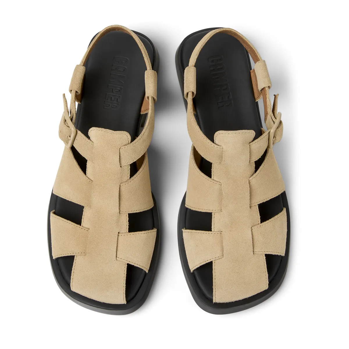 Gewebte Riemchensandalen mit Absatz aus Leder