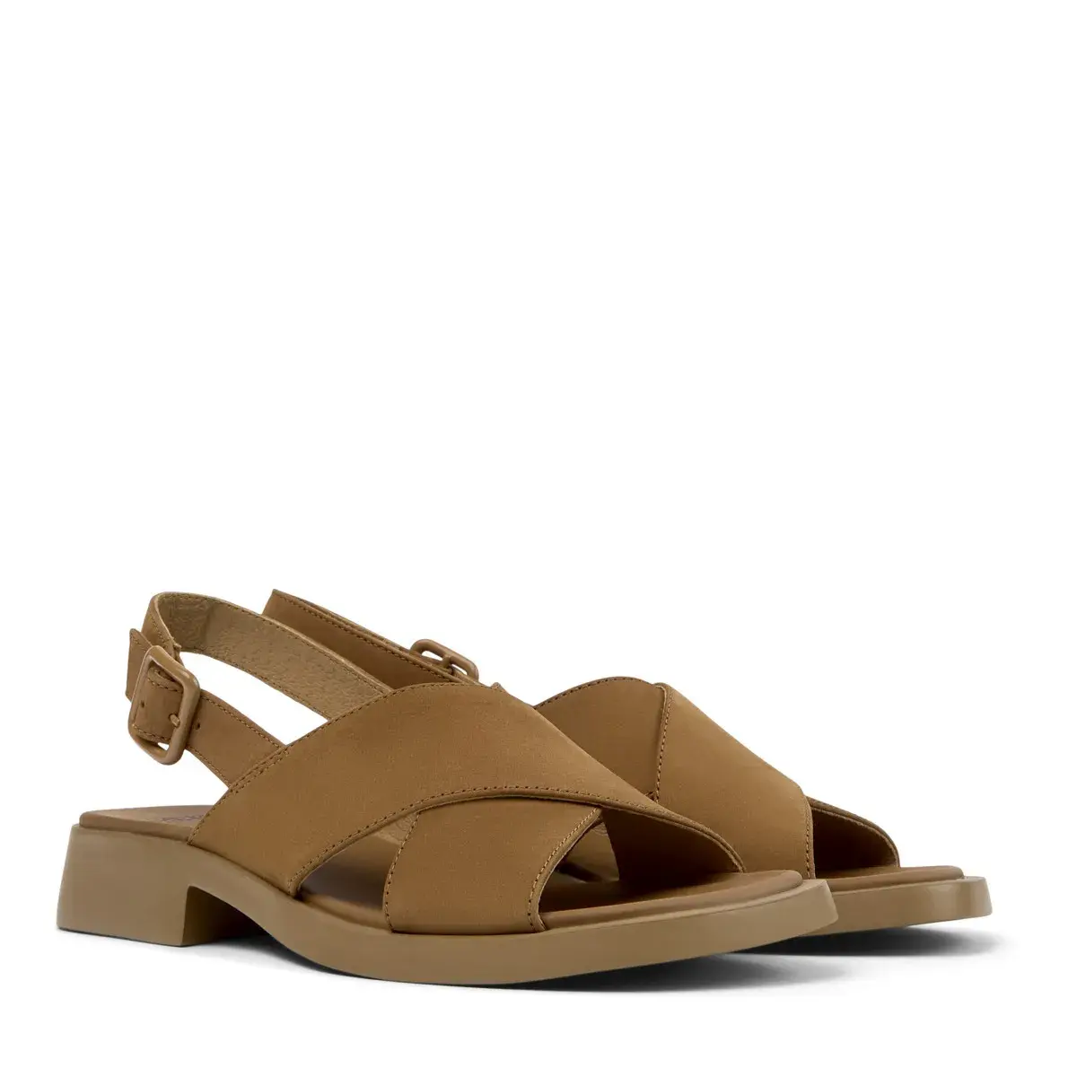 Leder-Slingback-Sandalen mit gekreuzten Riemen