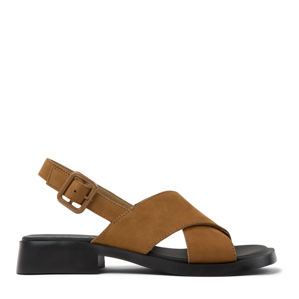 Leder-Slingback-Sandalen mit gekreuzten Riemen