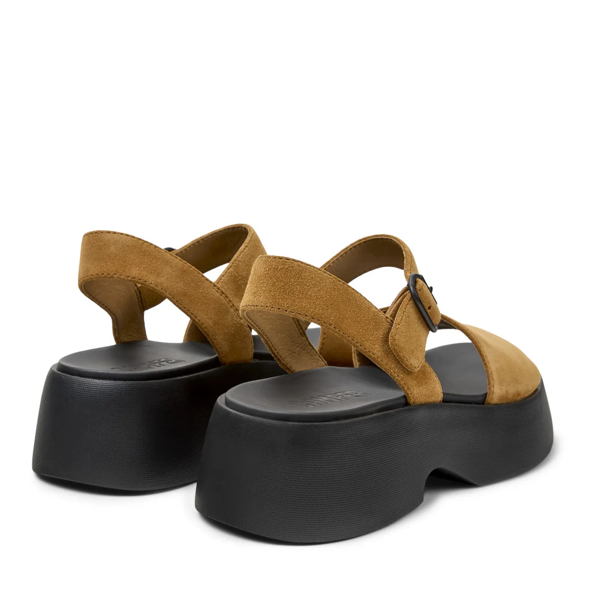 Plateau-Sandalen aus Wildleder mit Knöchelriemen
