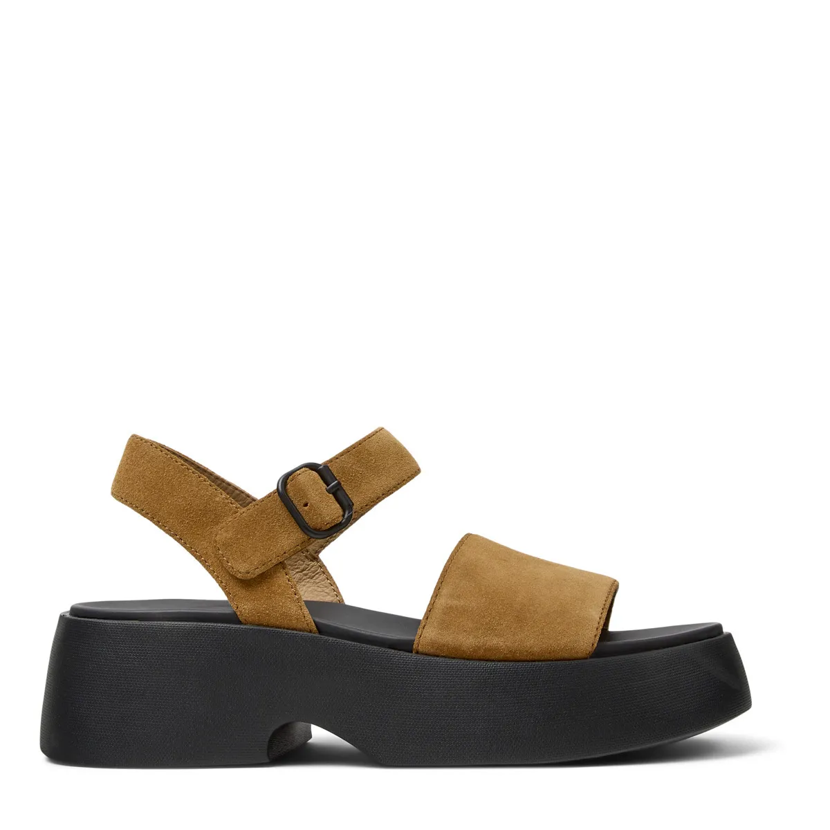 Plateau-Sandalen aus Wildleder mit Knöchelriemen