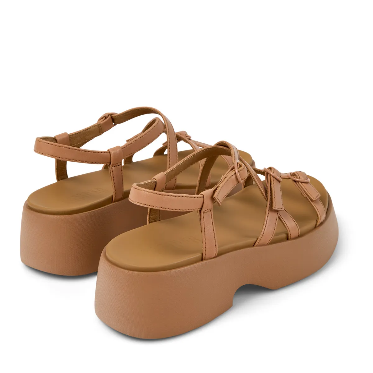 Plateau-Riemchensandalen mit Schnallen