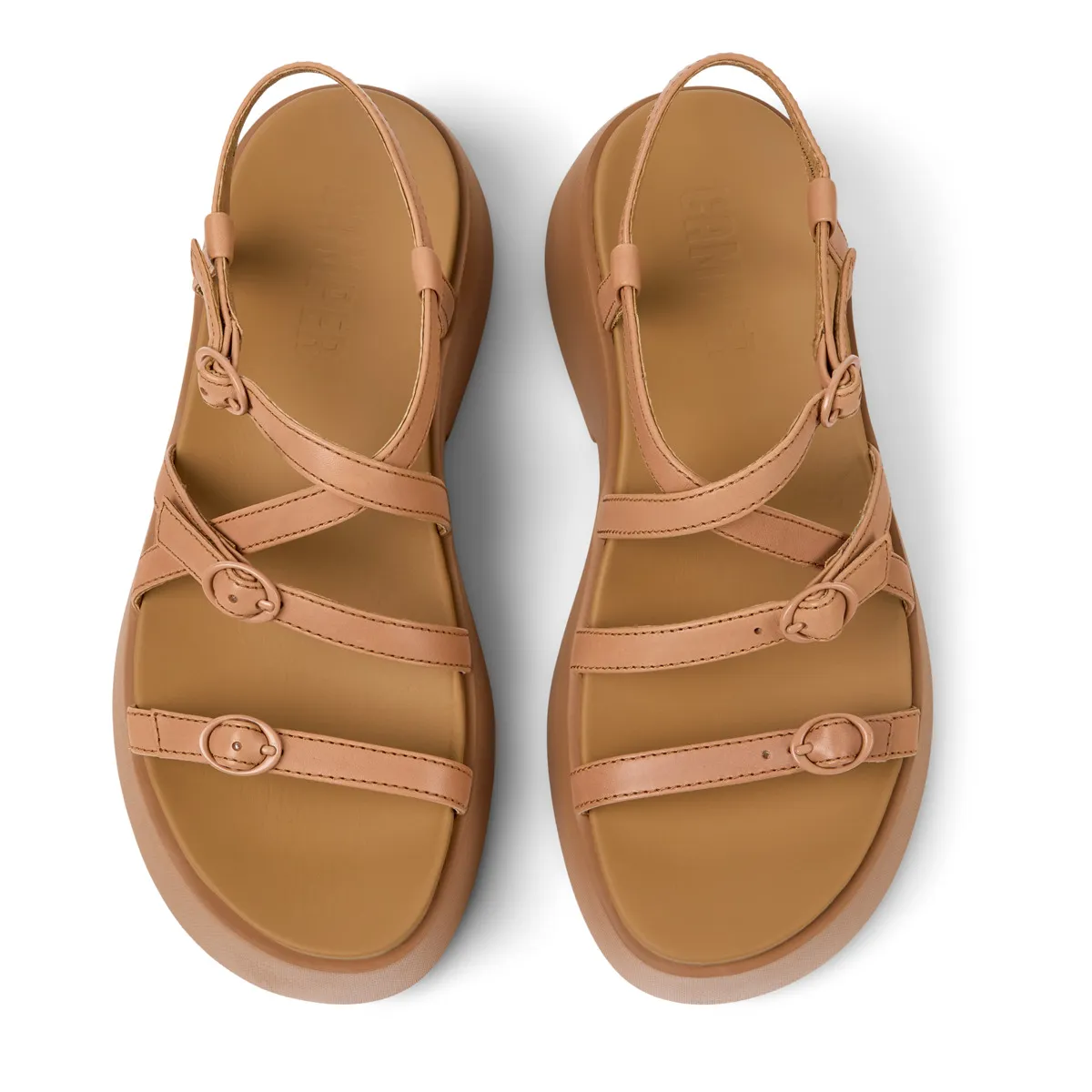 Plateau-Riemchensandalen mit Schnallen