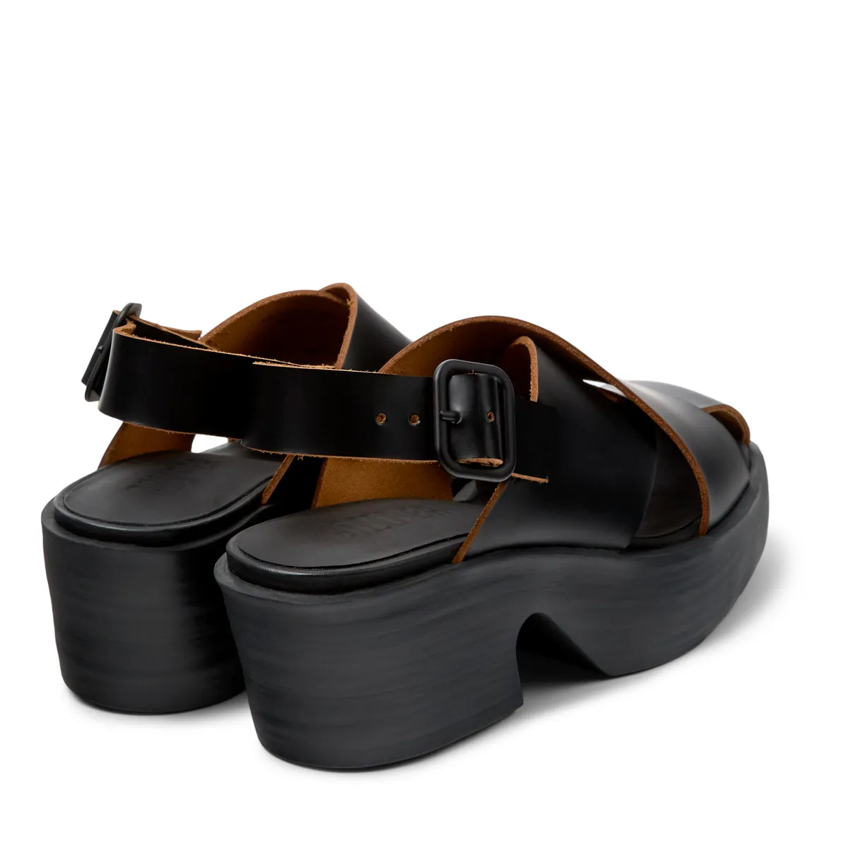 Plateau Sandalen mit Absatz aus Leder