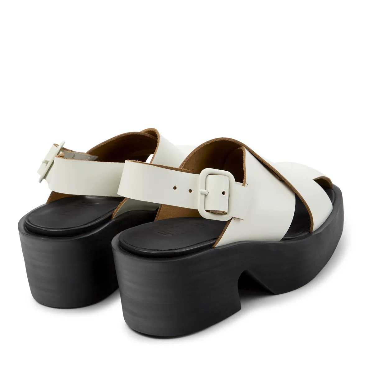 Plateau Sandalen mit gekreuzten Riemen