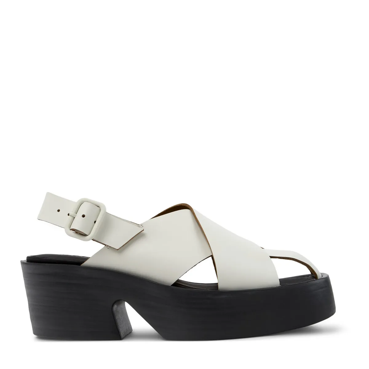 Plateau Sandalen mit gekreuzten Riemen