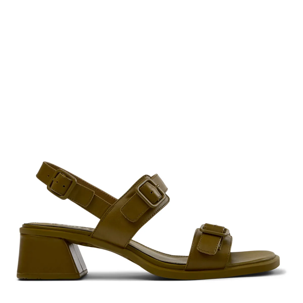 Sandalen aus Leder mit Schnallen und Blockabsatz