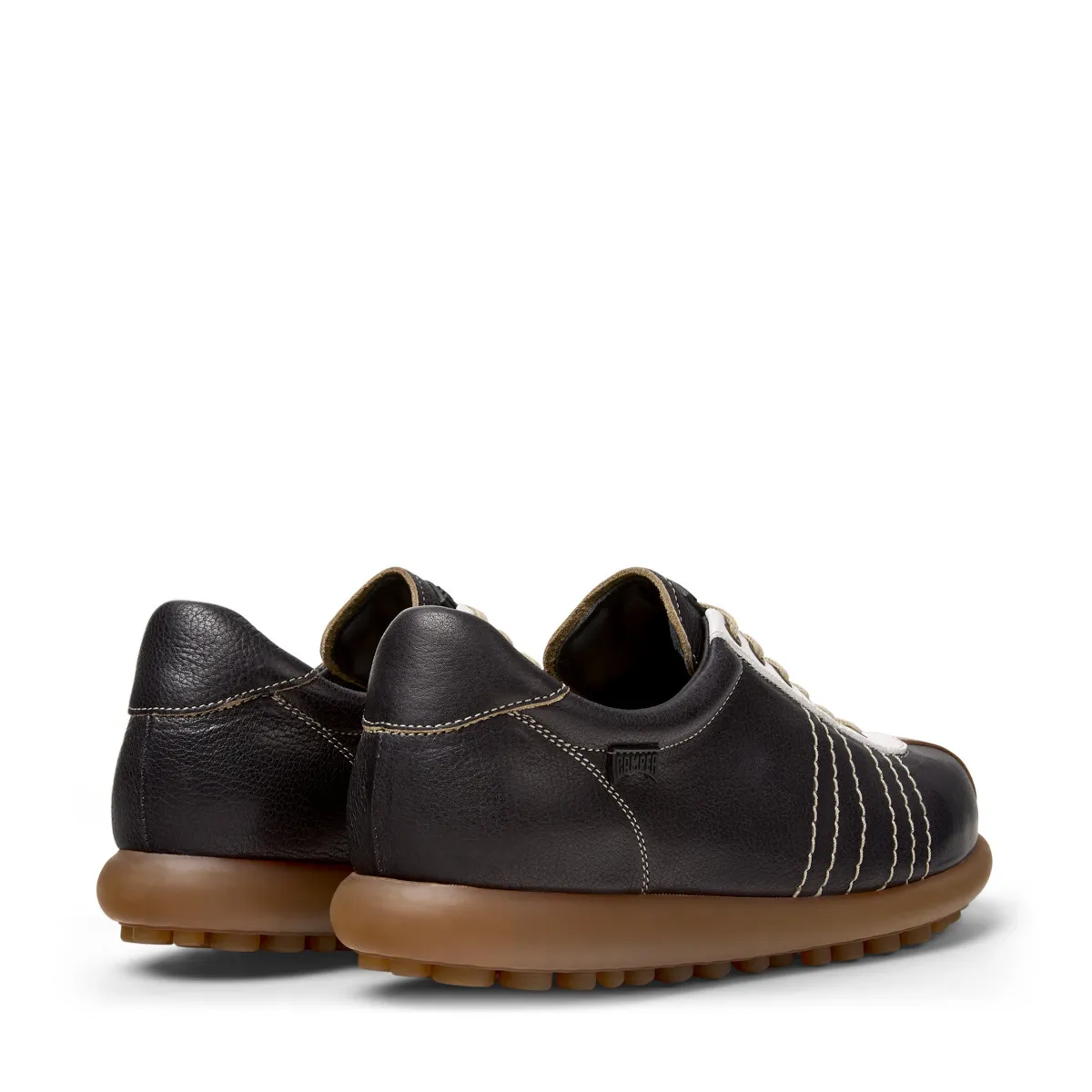 Leder-Sneaker mit runder Sohle