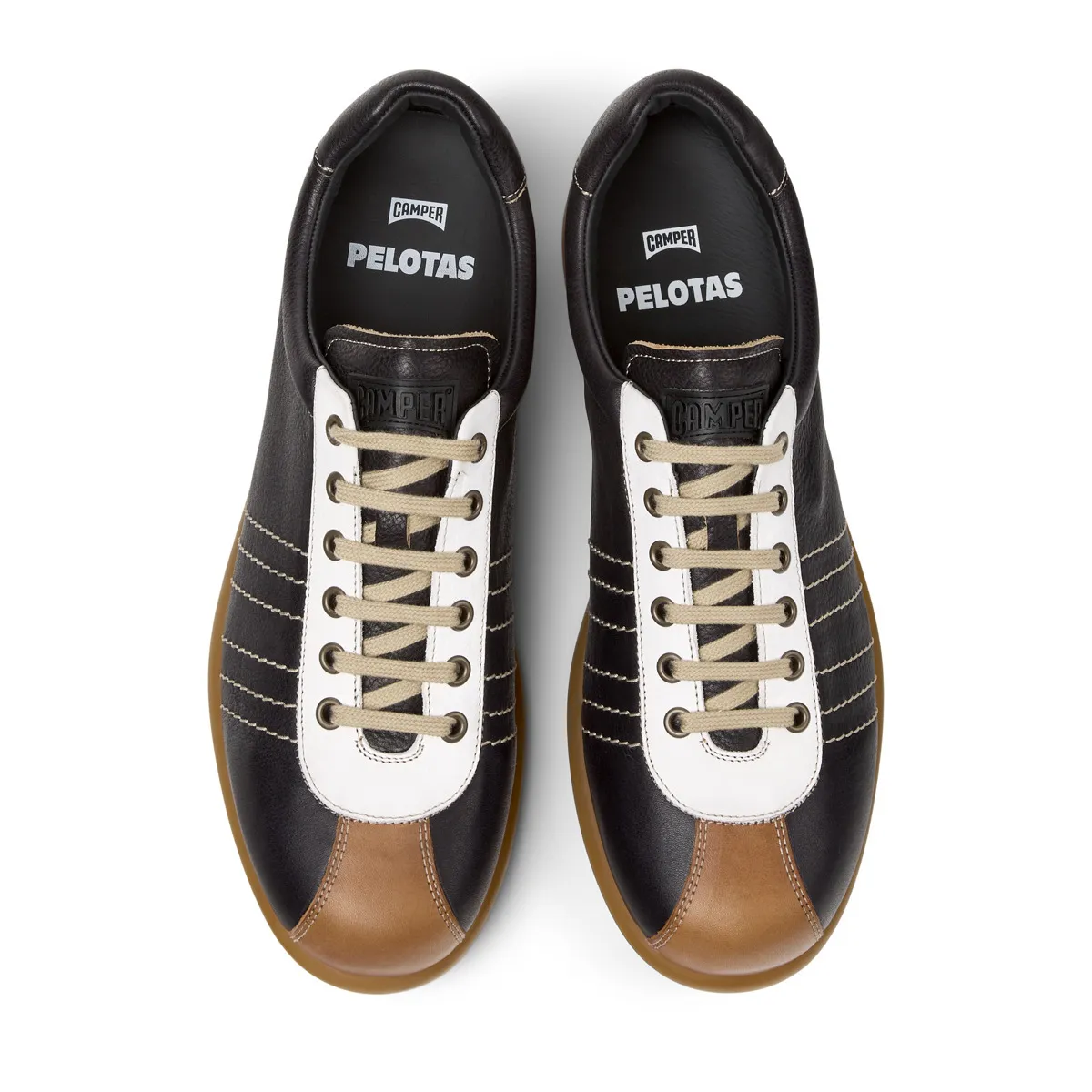 Leder-Sneaker mit runder Sohle