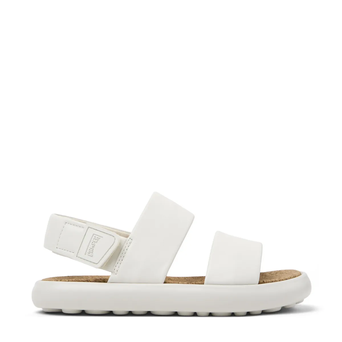 Weiße Leder Sandalen mit zwei Riemen