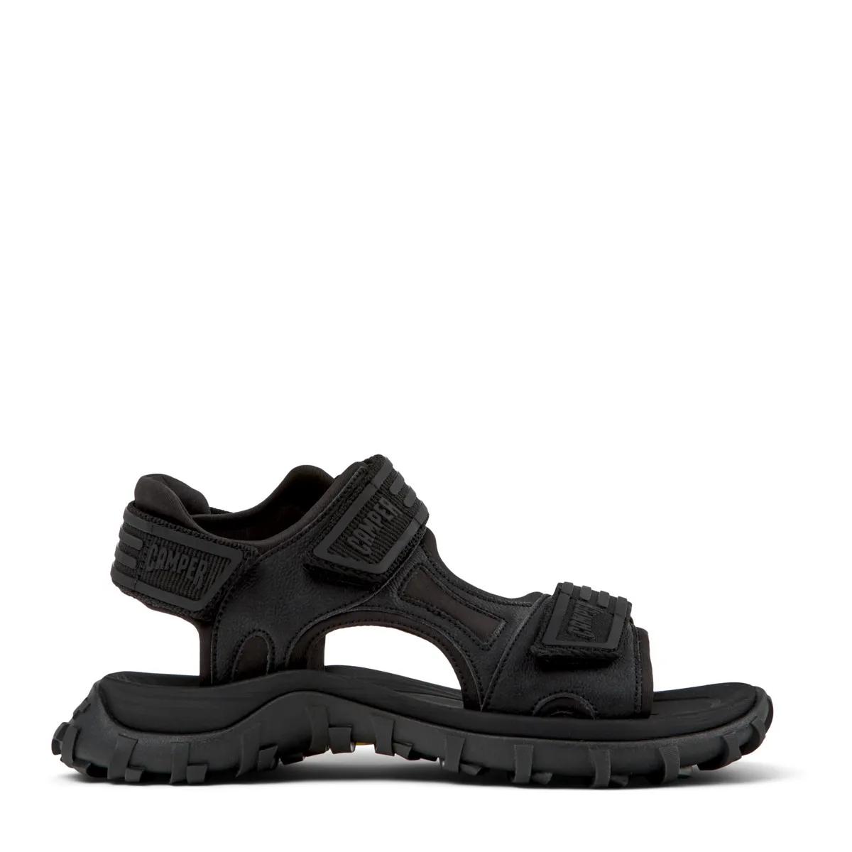 Schwarze sportliche Sandalen mit verstellbaren Riemen