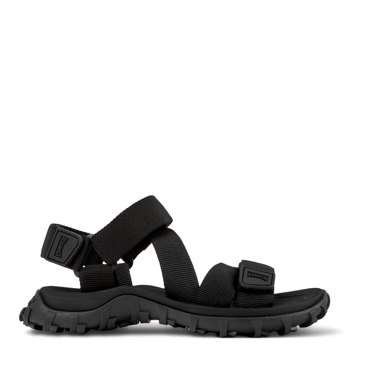 Schwarze Trekking Sandale mit Riemen