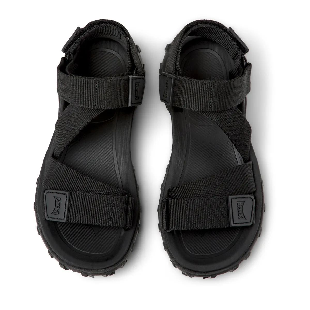 Schwarze Trekking Sandale mit Riemen