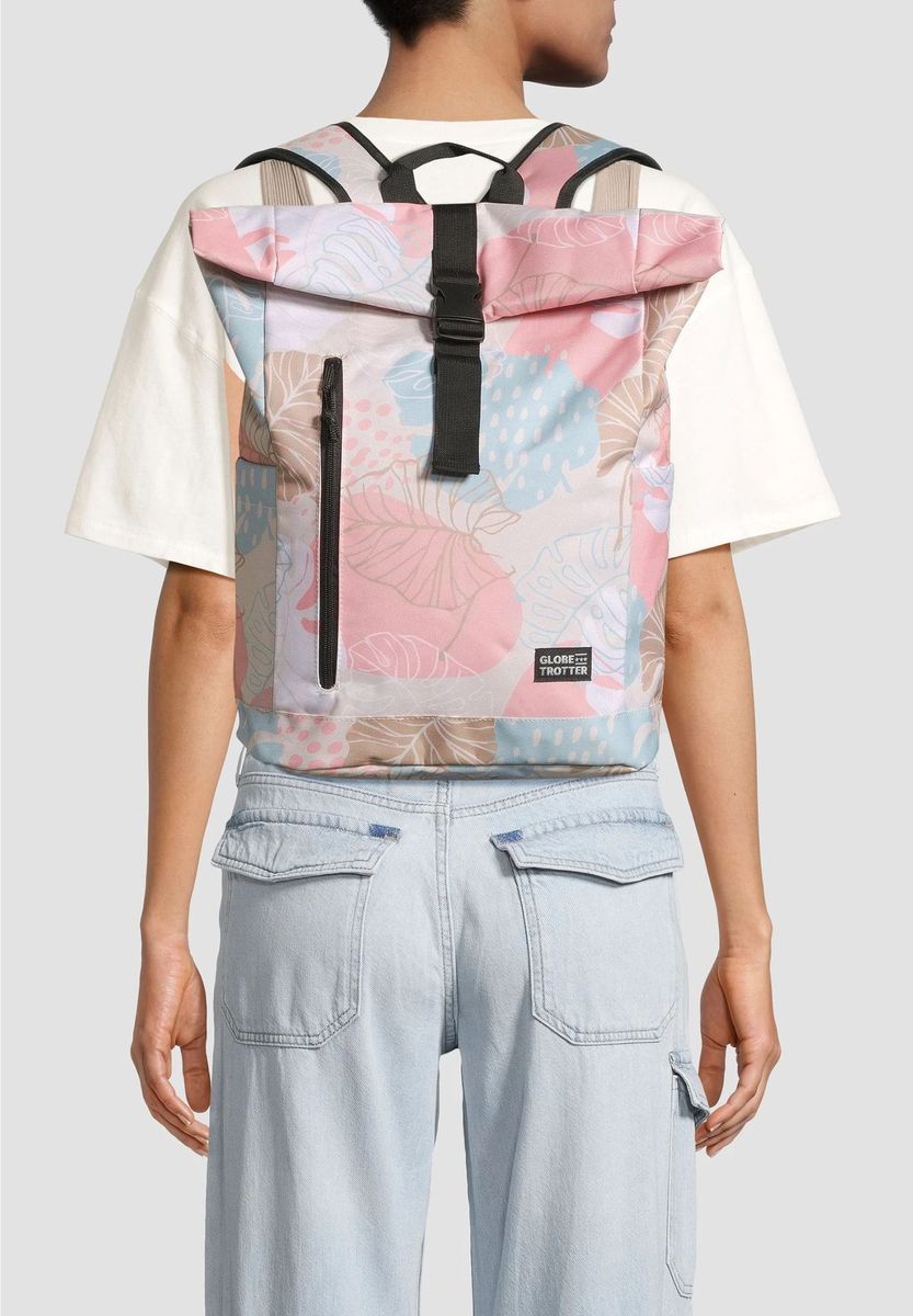 Rucksack mit Blumenmuster und Rollverschluss