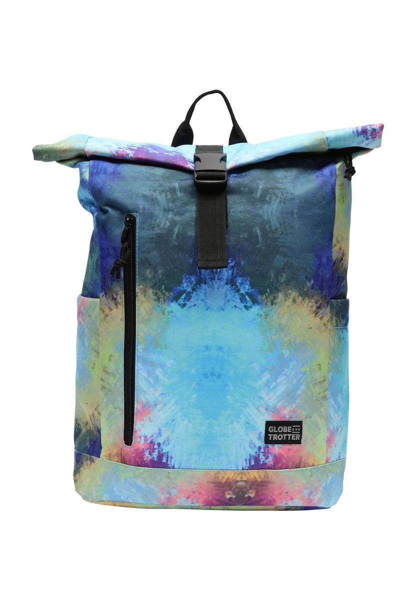 Gemusterter Roll-Top Rucksack mit Schnalle