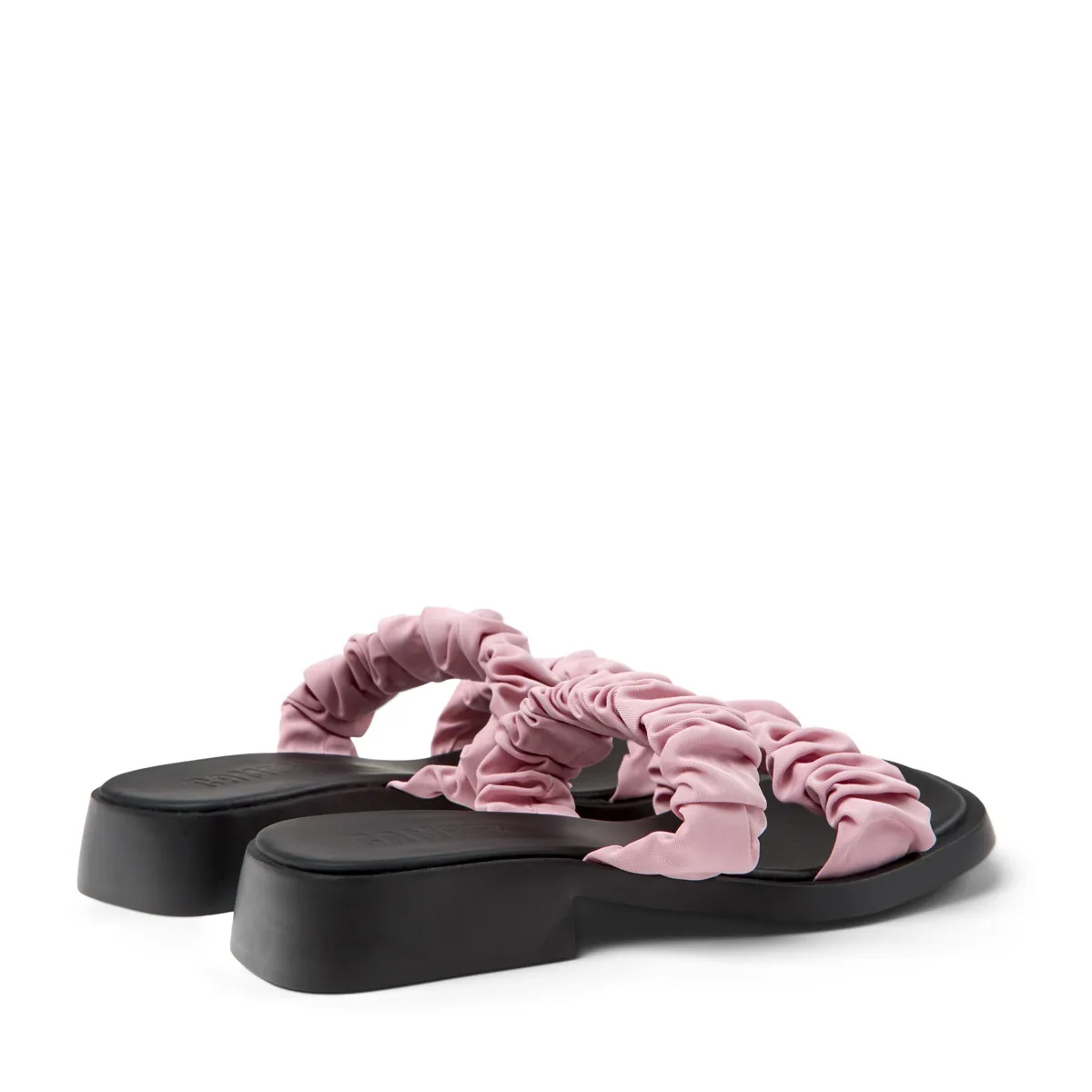 Riemchensandalen mit gerafftem Riemen und Blockabsatz
