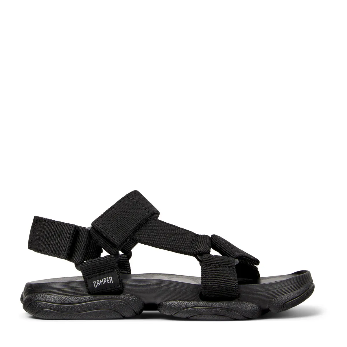 Sportliche schwarze Sandalen mit verstellbaren Riemen