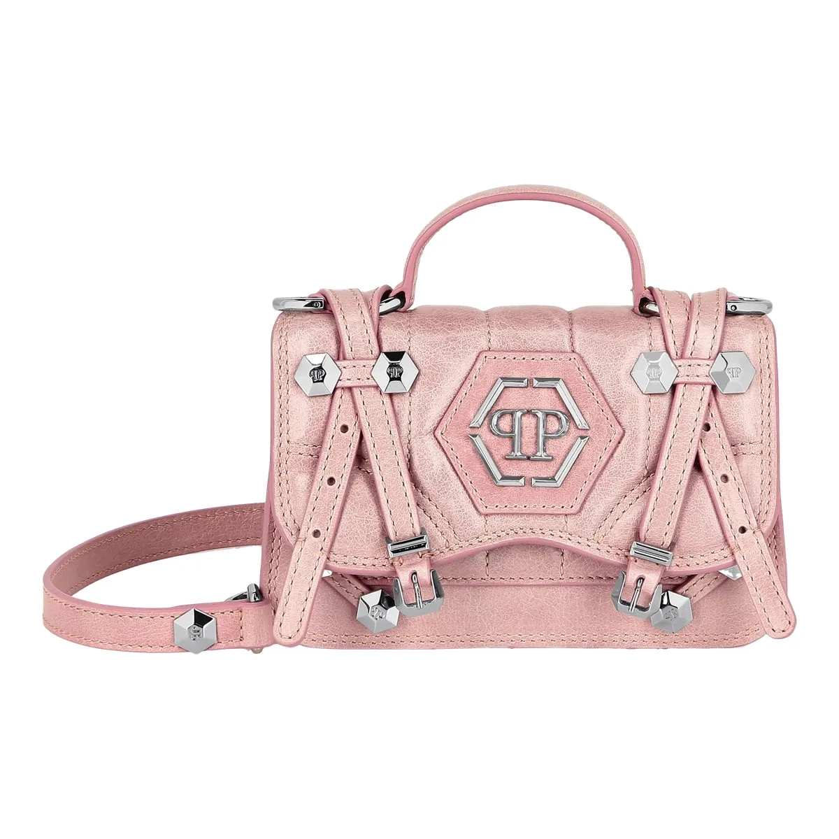 Gesteppte Leder Handtasche mit Henkel