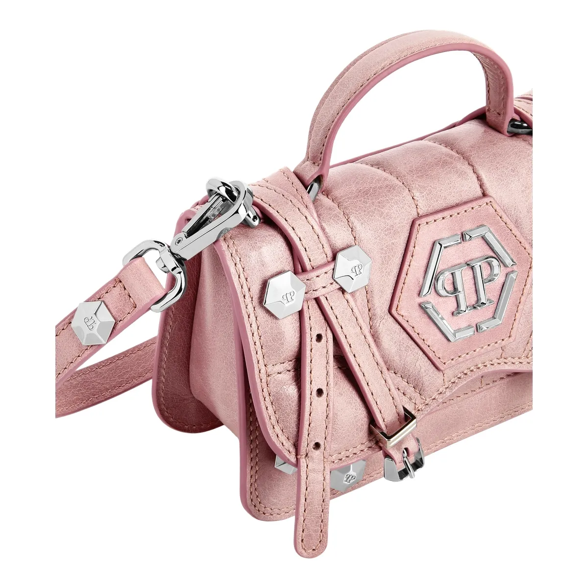 Gesteppte Leder Handtasche mit Henkel