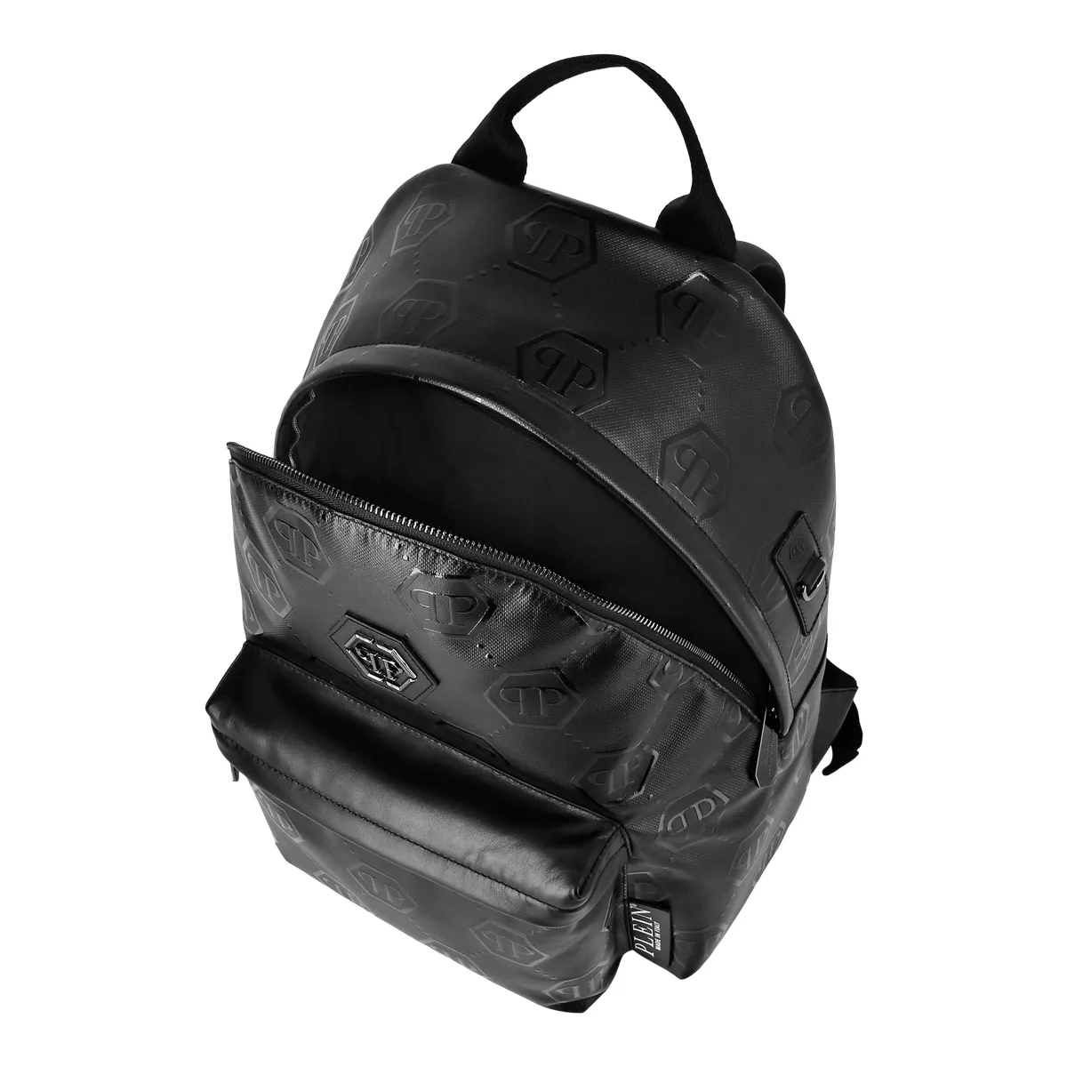 Geprägter Monogramm-Lederrucksack