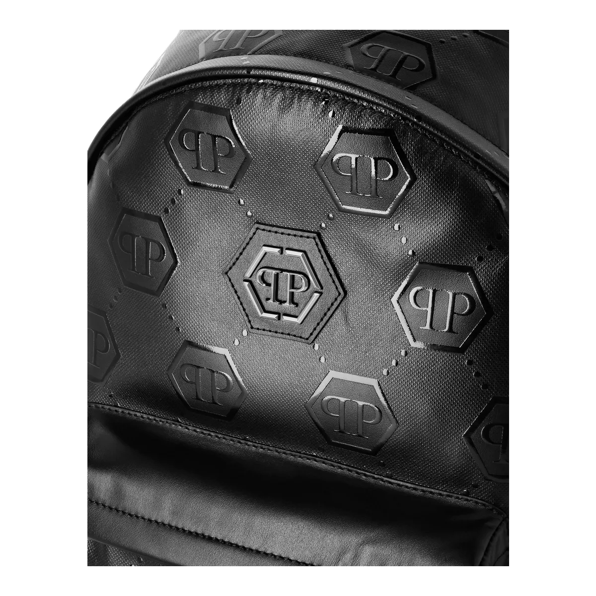 Geprägter Monogramm-Lederrucksack