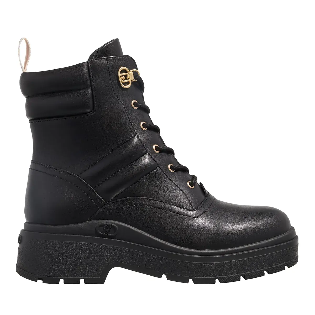 Schwarze Schnürstiefeletten aus Leder