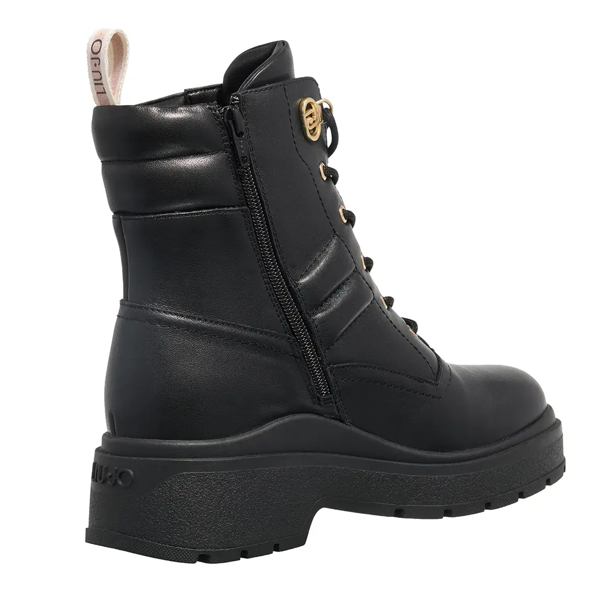 Schwarze Schnürstiefeletten aus Leder