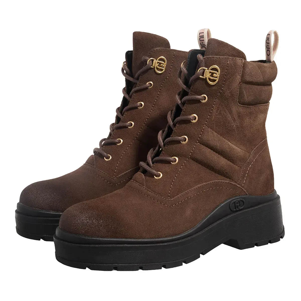 Schnürstiefeletten aus Wildleder