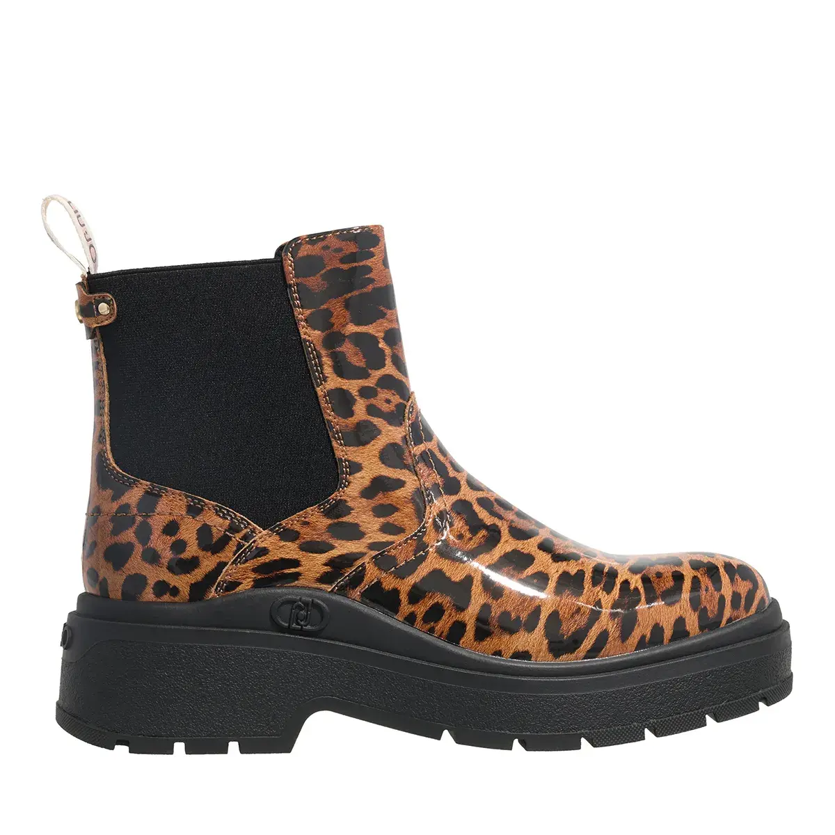 Chelsea Boots mit Leopardenmuster und Plateausohle