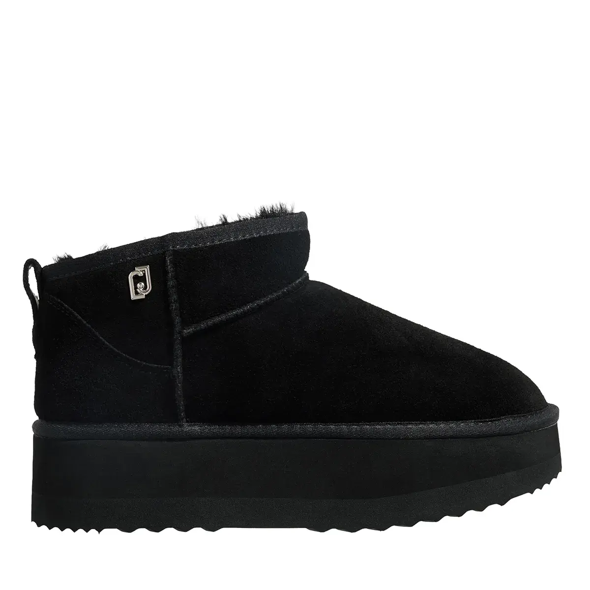 Stiefelette aus Wildleder mit Plateausohle