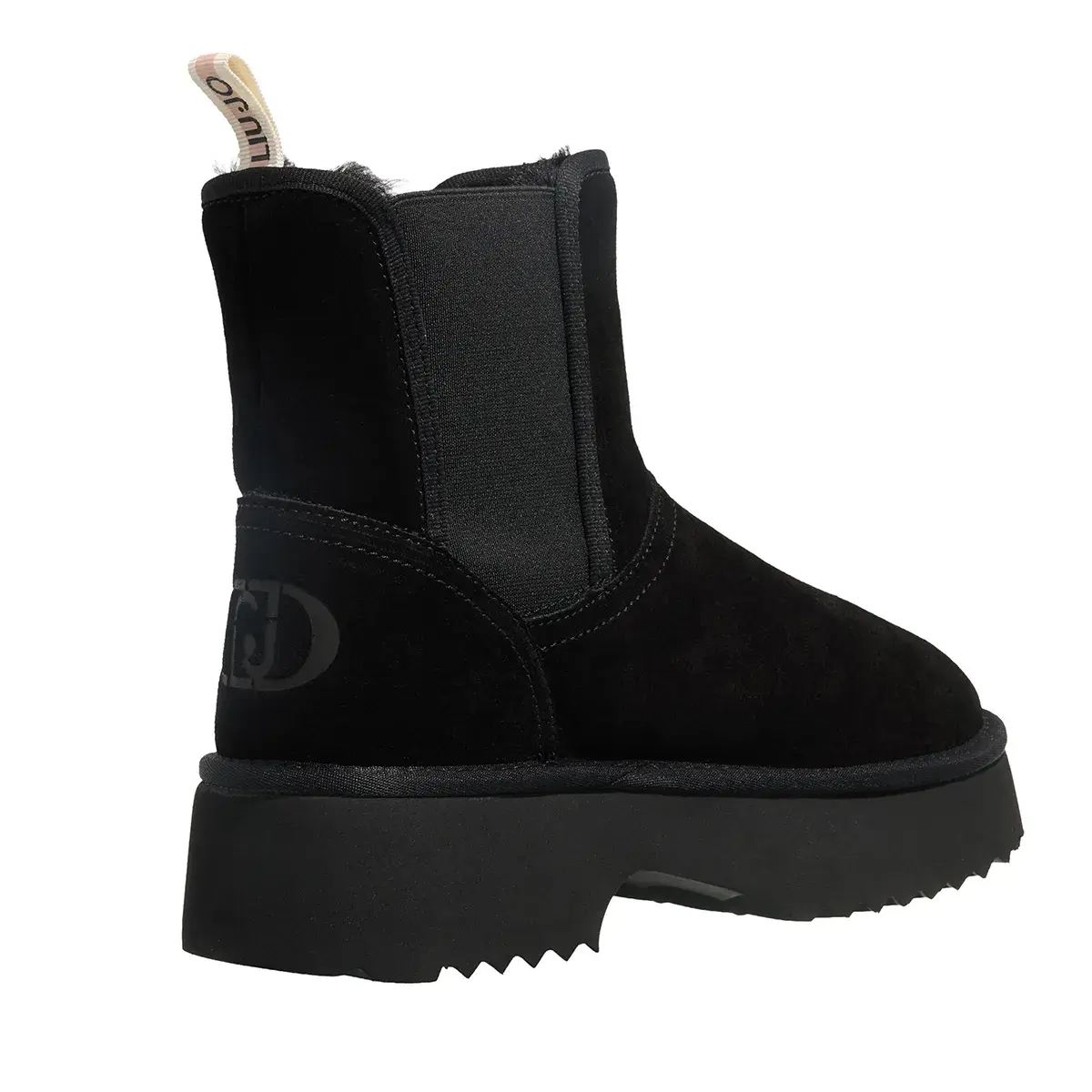 Schwarze Chelsea Boots mit Wildlederplateau